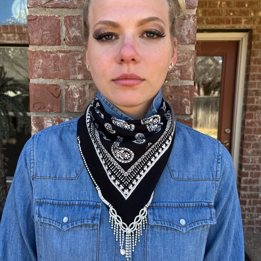 New rhinestone trim bandanna